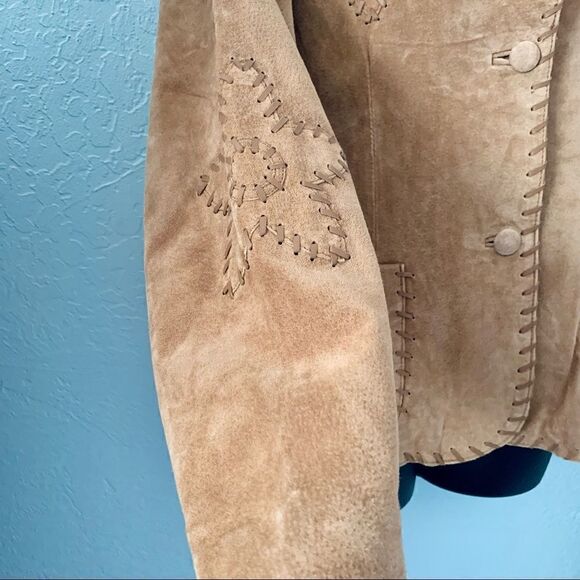 Coldwater Creek Tan Suede Jacket Size Large - Picture 10 of 15
